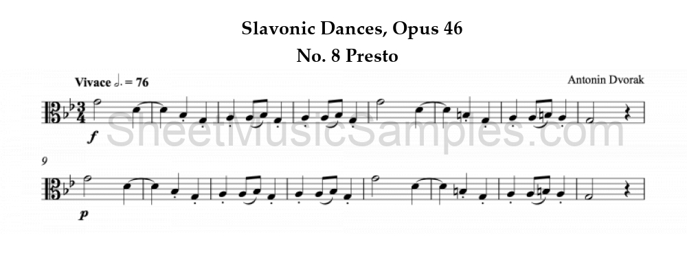 Slavonic Dances, Opus 46 - No. 8 Presto