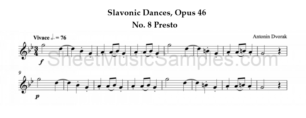 Slavonic Dances, Opus 46 - No. 8 Presto