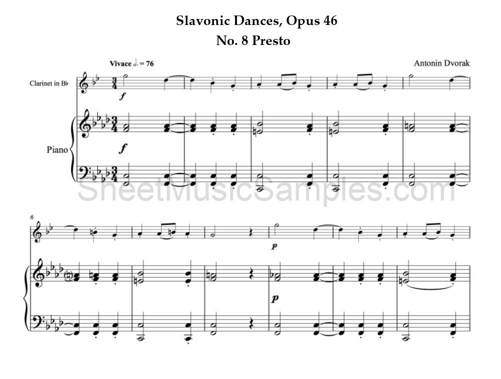 Slavonic Dances, Opus 46 - No. 8 Presto