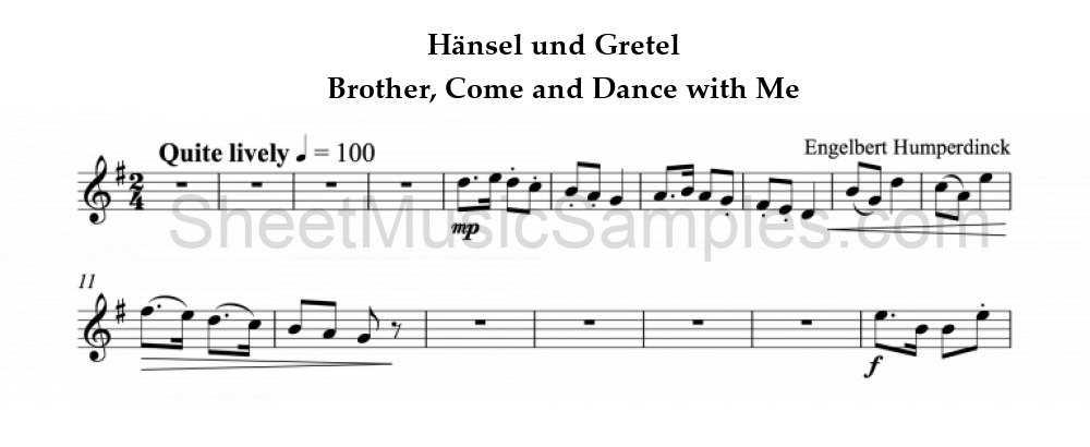 Hänsel und Gretel - Brother, Come and Dance with Me