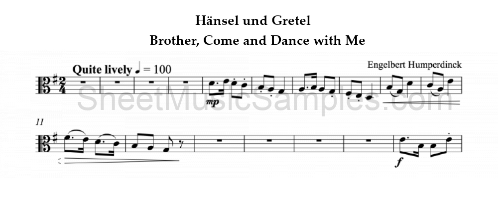 Hänsel und Gretel - Brother, Come and Dance with Me