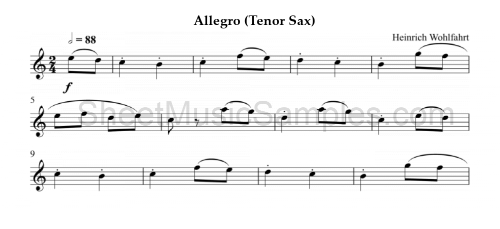 Allegro (Tenor Sax)