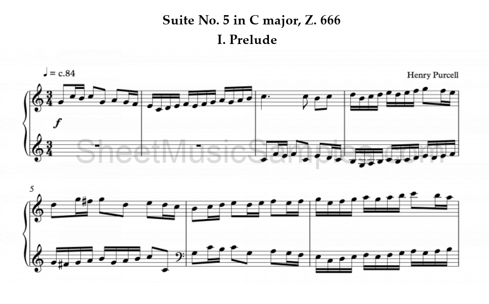 Suite No. 5 in C major, Z. 666 - I. Prelude