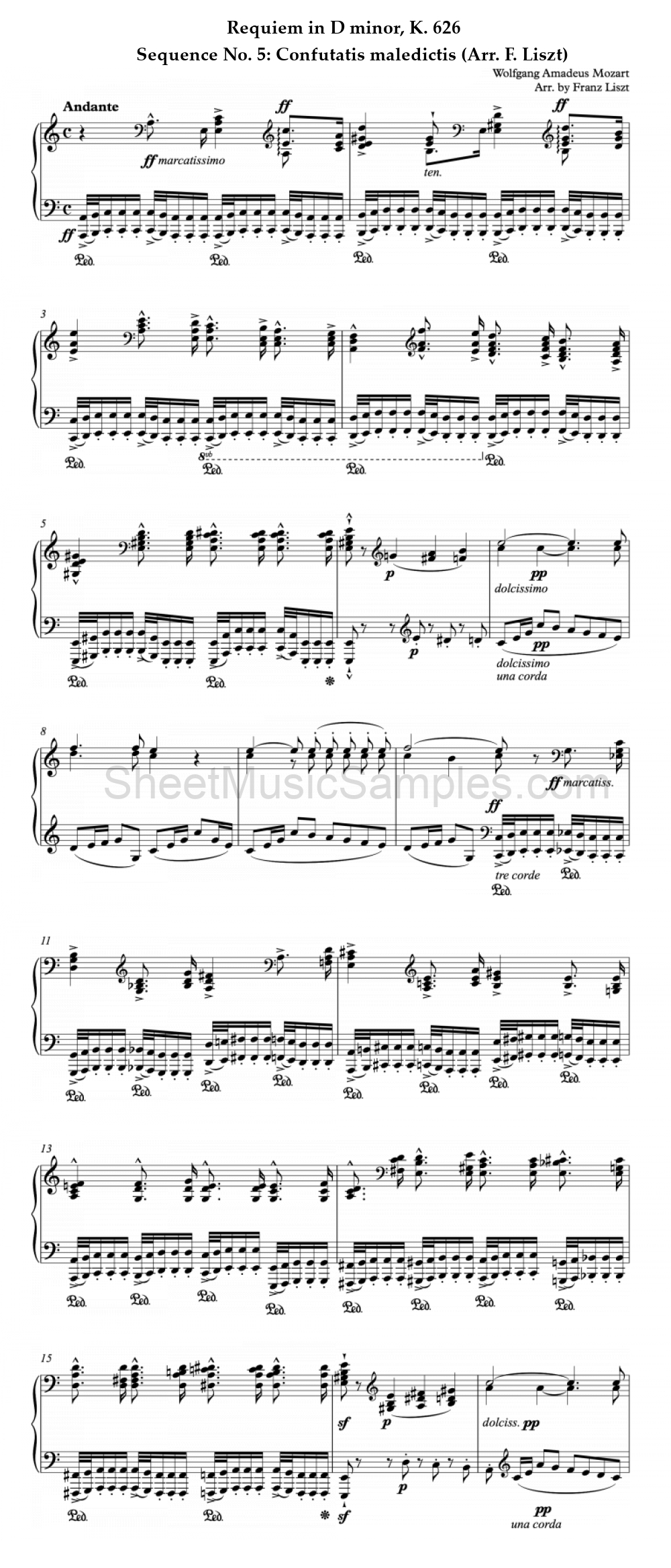 Requiem in D minor, K. 626 - Sequence No. 5: Confutatis maledictis (Arr. F. Liszt)