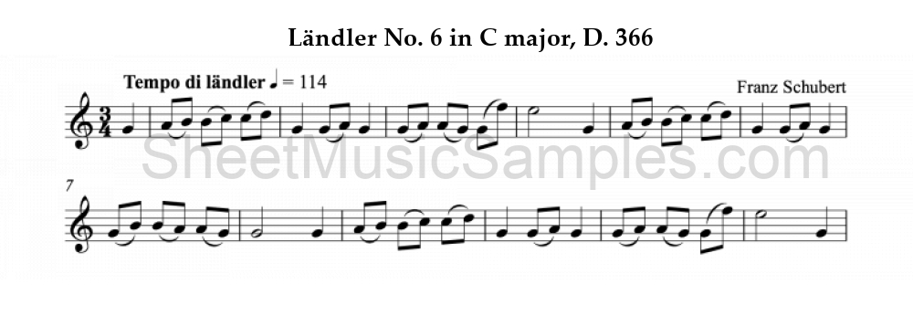 Ländler No. 6 in C major, D. 366