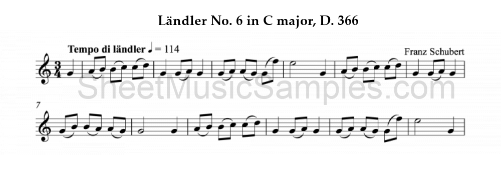 Ländler No. 6 in C major, D. 366