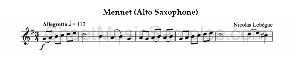 Menuet (Alto Saxophone)