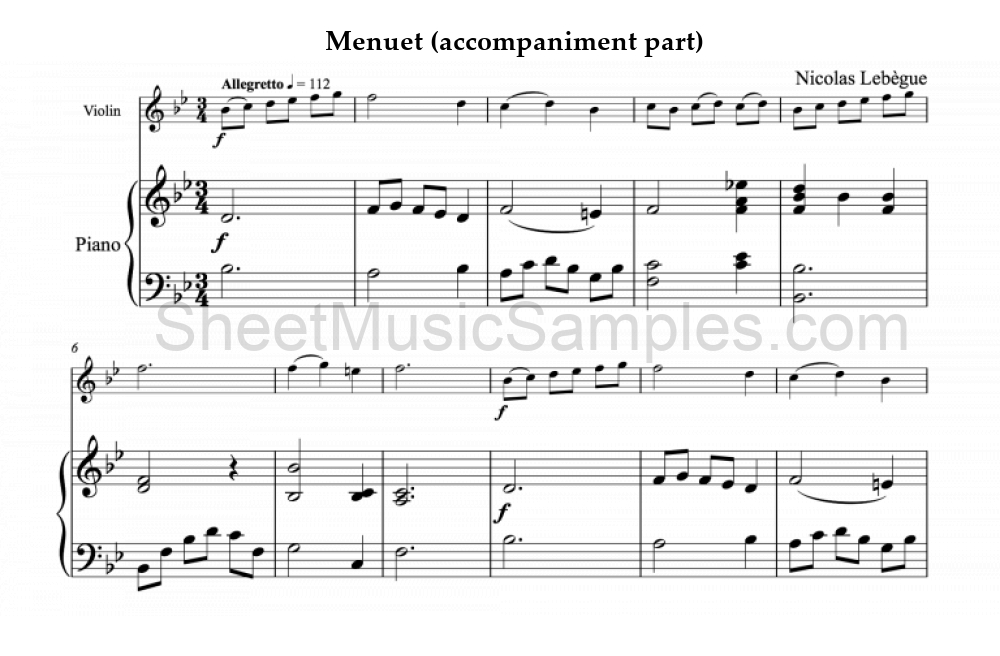 Menuet (accompaniment part)