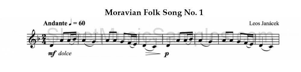 Moravian Folk Song No. 1