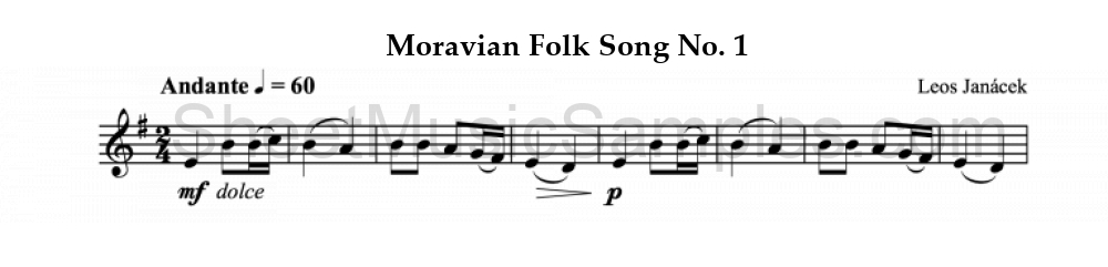 Moravian Folk Song No. 1