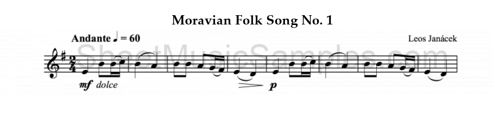 Moravian Folk Song No. 1