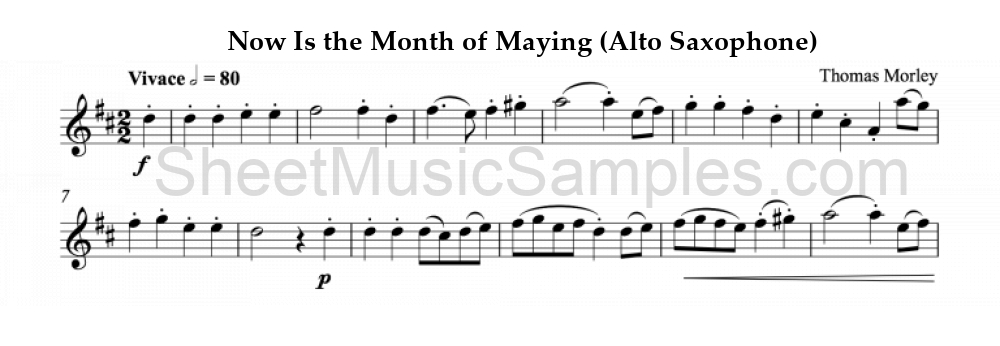 Now Is the Month of Maying (Alto Saxophone)