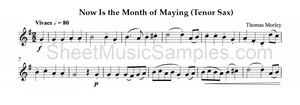 Now Is the Month of Maying (Tenor Sax)