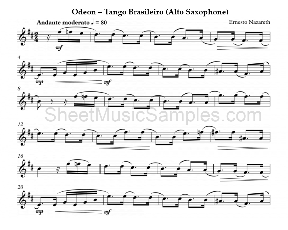 Odeon – Tango Brasileiro (Alto Saxophone)