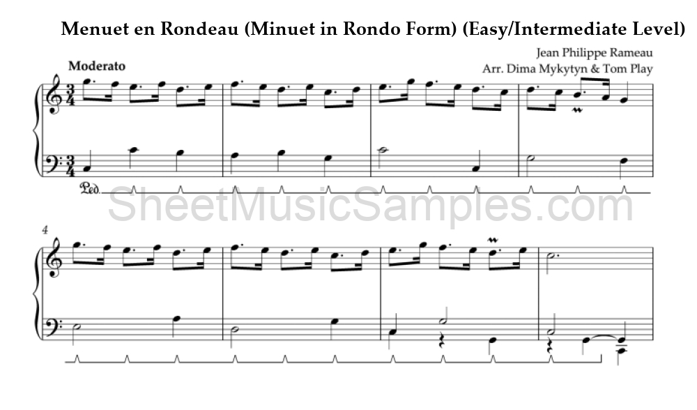 Menuet en Rondeau (Minuet in Rondo Form) (Easy/Intermediate Level)