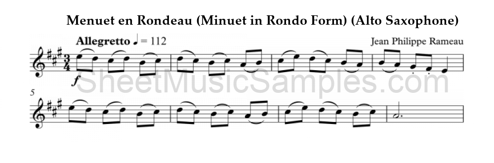 Menuet en Rondeau (Minuet in Rondo Form) (Alto Saxophone)