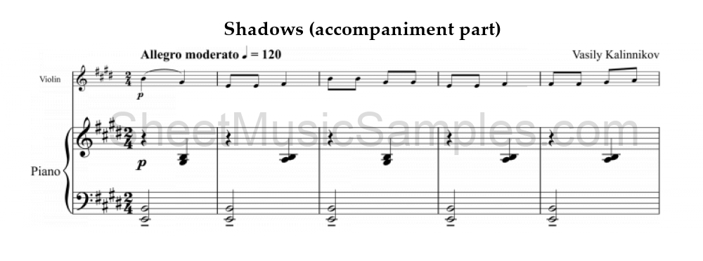 Shadows (accompaniment part)