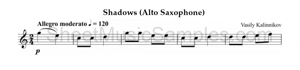 Shadows (Alto Saxophone)