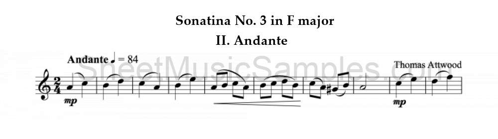 Sonatina No. 3 in F major - II. Andante