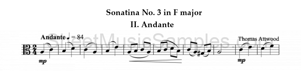 Sonatina No. 3 in F major - II. Andante