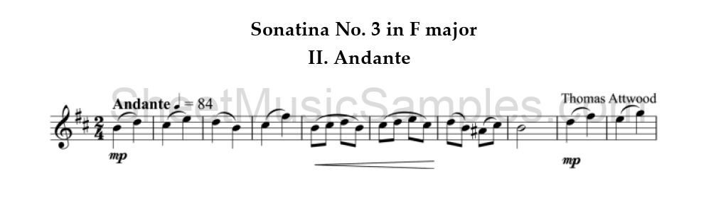 Sonatina No. 3 in F major - II. Andante