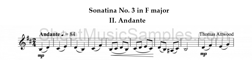 Sonatina No. 3 in F major - II. Andante