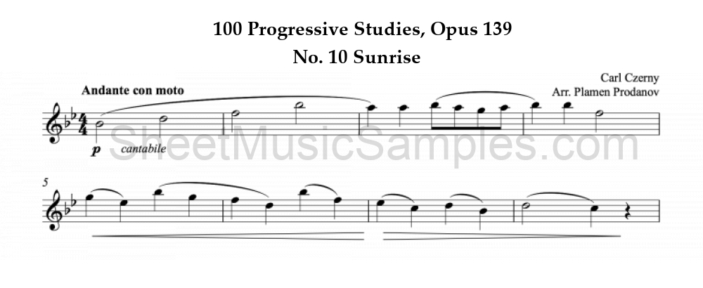 100 Progressive Studies, Opus 139 - No. 10 Sunrise