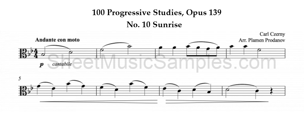 100 Progressive Studies, Opus 139 - No. 10 Sunrise