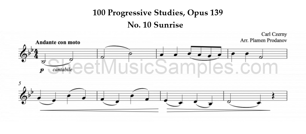 100 Progressive Studies, Opus 139 - No. 10 Sunrise