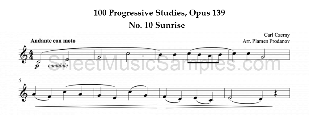 100 Progressive Studies, Opus 139 - No. 10 Sunrise