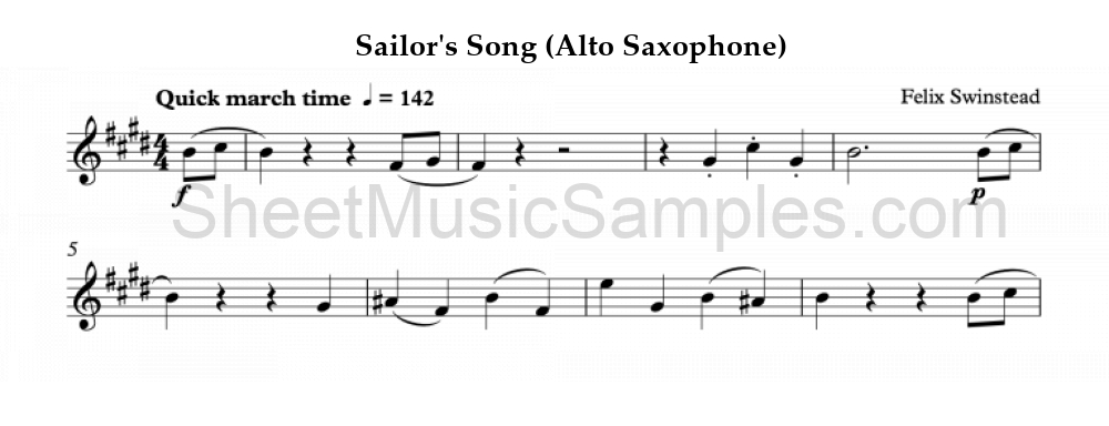 Sailor's Song (Alto Saxophone)