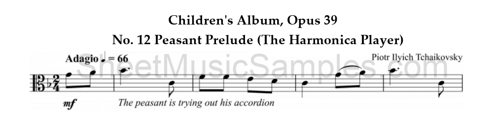 Children's Album, Opus 39 - No. 12 Peasant Prelude (The Harmonica Player)