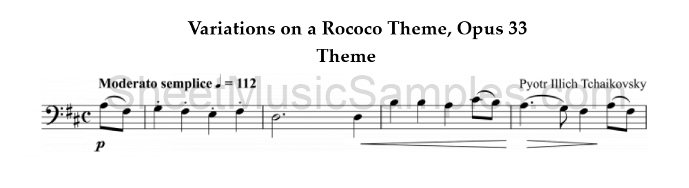 Variations on a Rococo Theme, Opus 33 - Theme