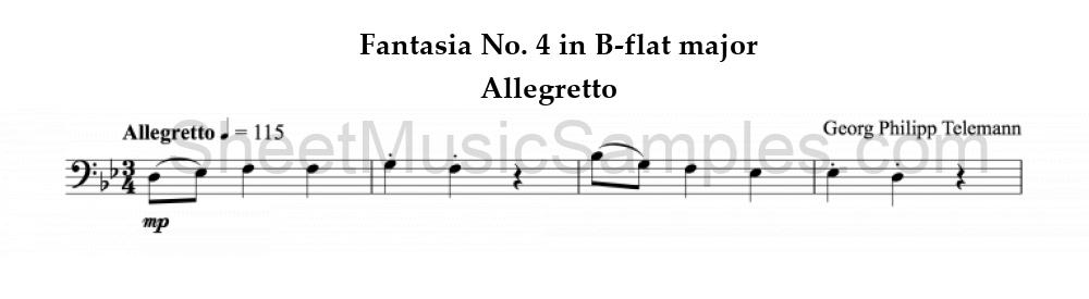 Fantasia No. 4 in B-flat major - Allegretto