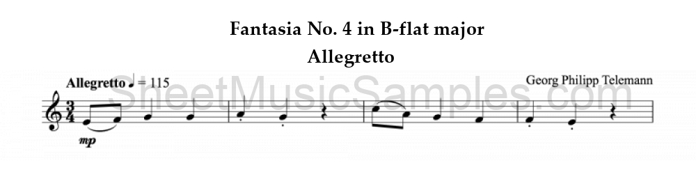 Fantasia No. 4 in B-flat major - Allegretto