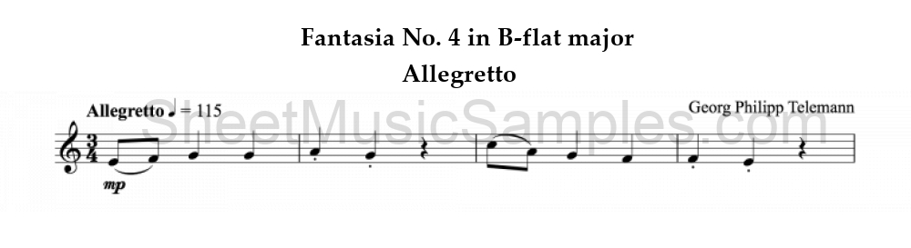 Fantasia No. 4 in B-flat major - Allegretto