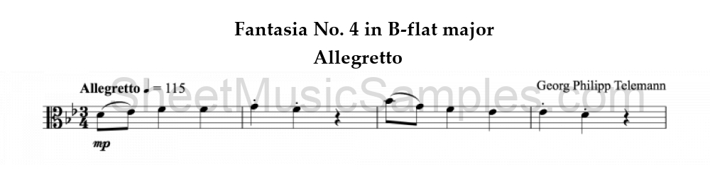 Fantasia No. 4 in B-flat major - Allegretto