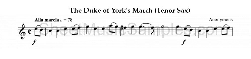 The Duke of York's March (Tenor Sax)