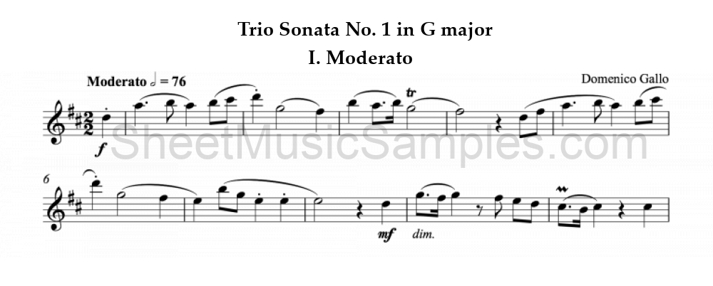 Trio Sonata No. 1 in G major - I. Moderato