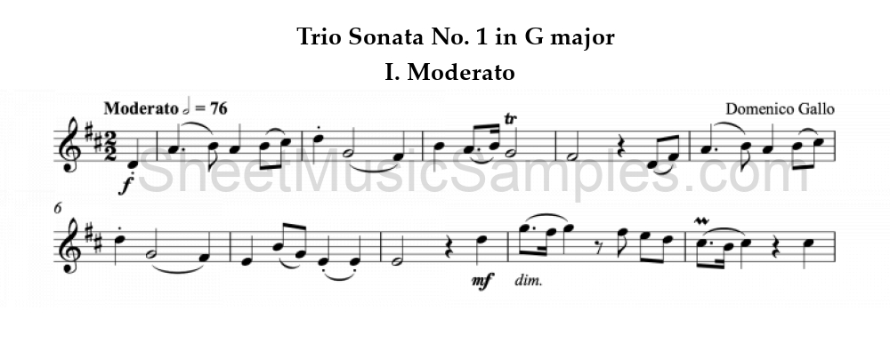 Trio Sonata No. 1 in G major - I. Moderato