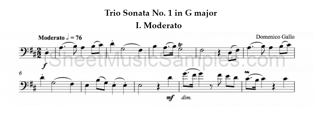 Trio Sonata No. 1 in G major - I. Moderato