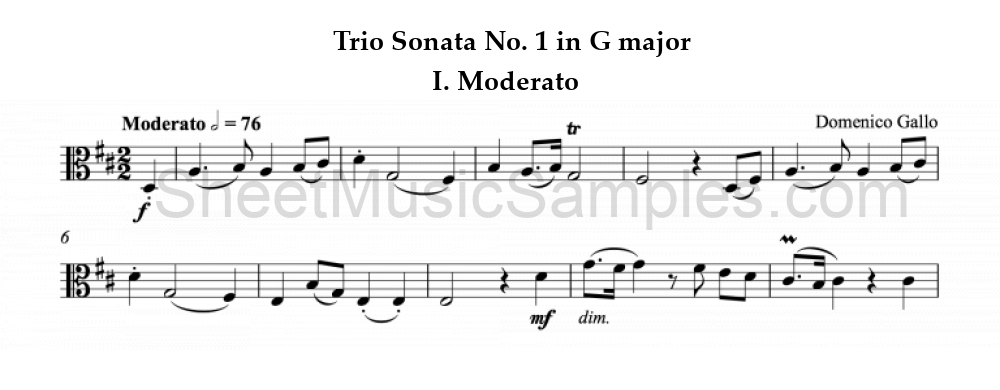 Trio Sonata No. 1 in G major - I. Moderato