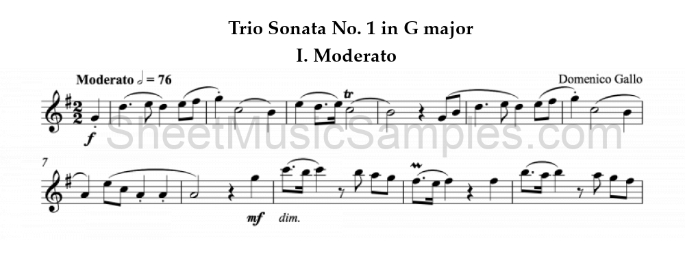 Trio Sonata No. 1 in G major - I. Moderato