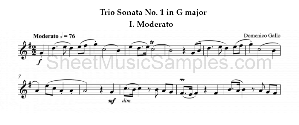 Trio Sonata No. 1 in G major - I. Moderato