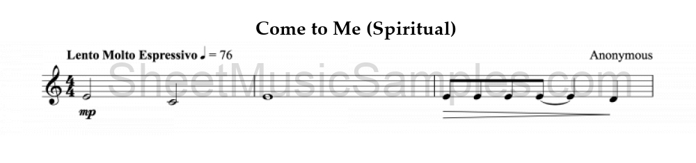 Come to Me (Spiritual)