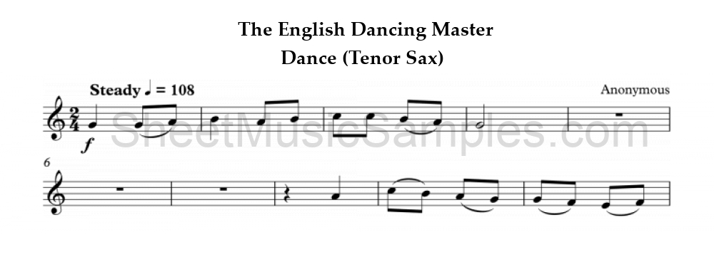 The English Dancing Master - Dance (Tenor Sax)