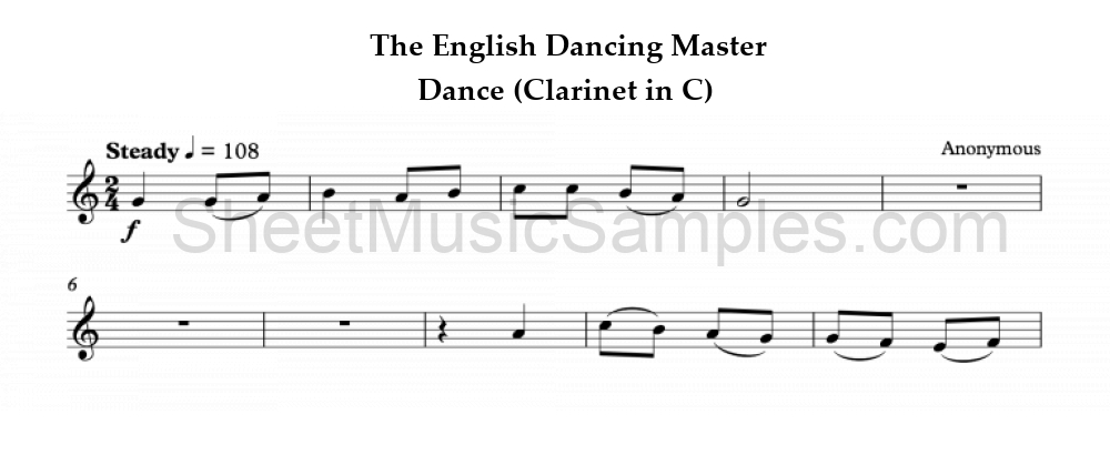 The English Dancing Master - Dance (Clarinet in C)