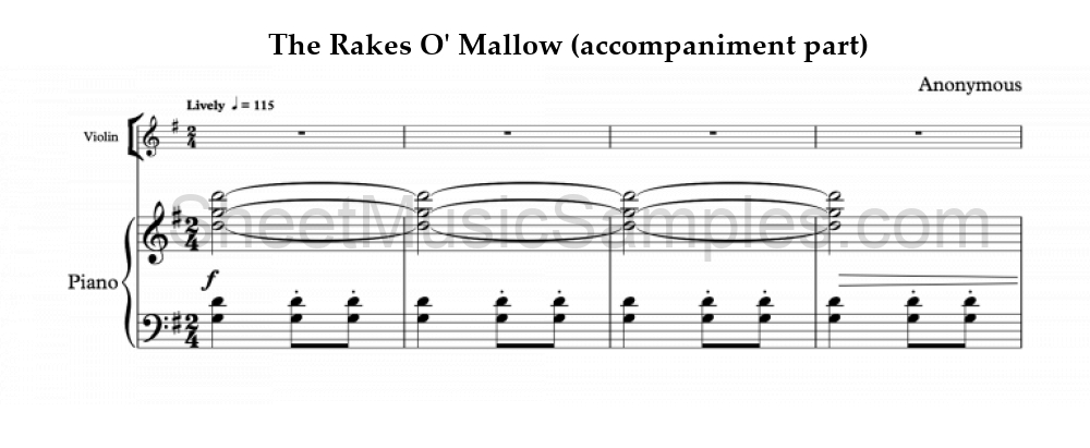 The Rakes O' Mallow (accompaniment part)