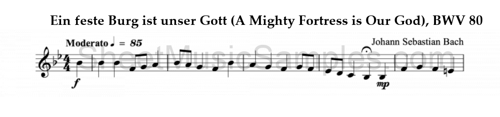 Ein feste Burg ist unser Gott (A Mighty Fortress is Our God), BWV 80