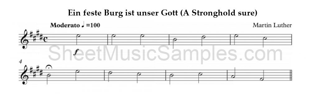 Ein feste Burg ist unser Gott (A Stronghold sure)